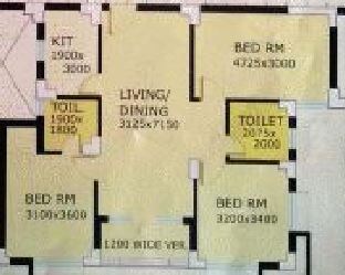 Other, nbcc-vibgyor-towers 3 Bedroom 1405 Sq.Ft. Apartment In Rajarhat New Town Kolkata 9513649