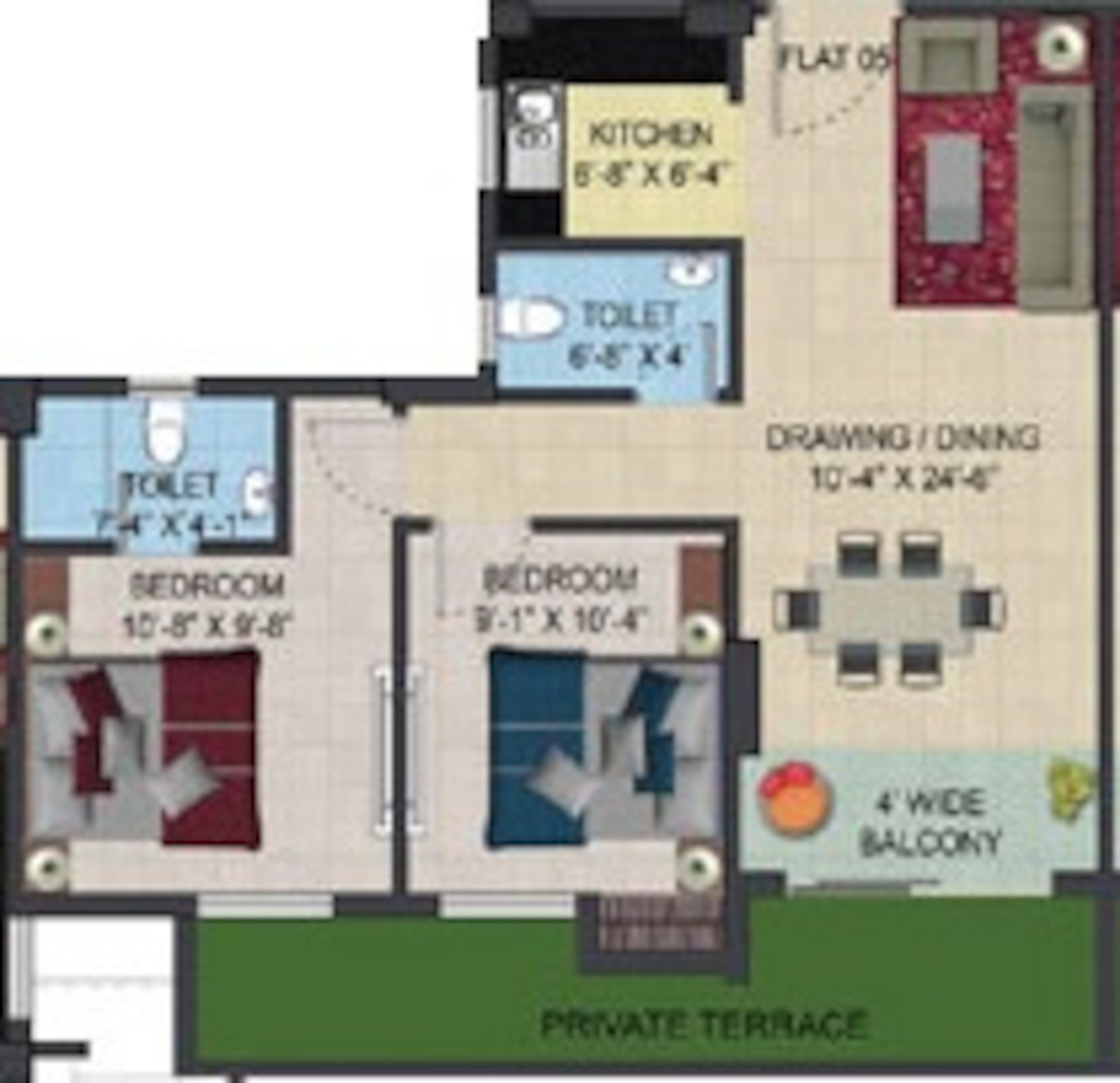 primarc aura apartment 2bhk 923sqft 1