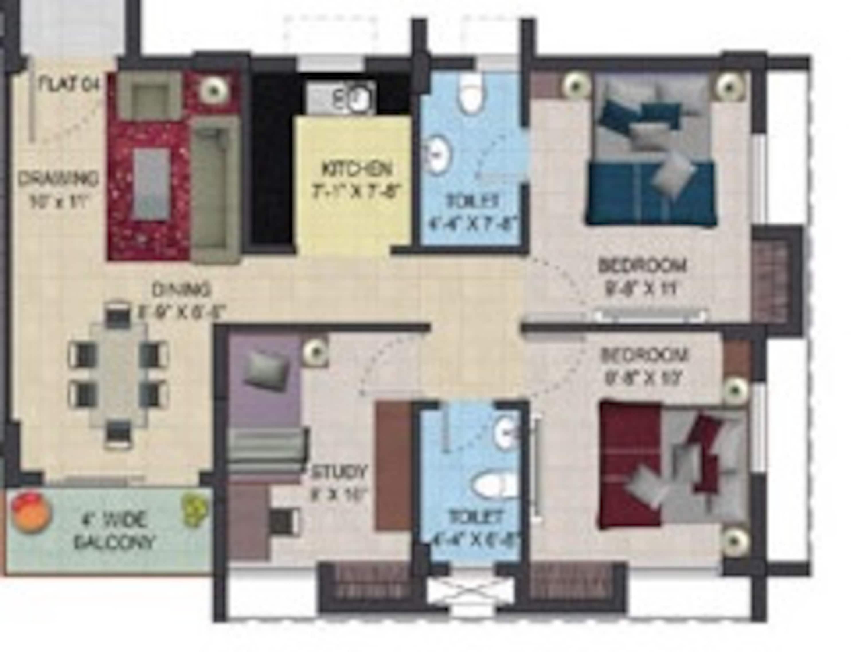 primarc aura apartment 2bhk st 992sqft 1