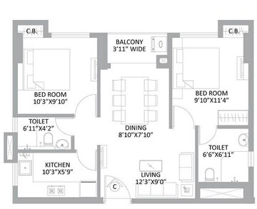  2 BHK Apartment at PS Amistad, New Town – for Sale