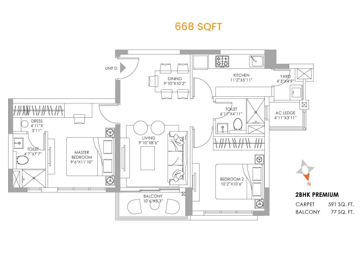 ps one 10 apartment 2 bhk 688sqft 20244519154532