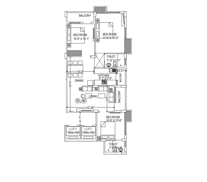 3 BHK 1331 Sq. Ft. Apartment