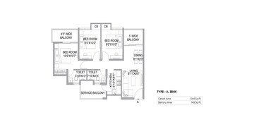  3 BHK Apartment at PS The 102, Joka – for Sale