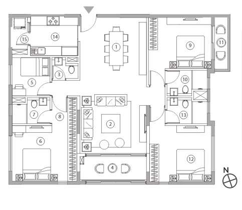 4 BHK 1512 Sq. Ft. Apartment in PS Vinayak Navyom Phase I