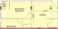 Floor plan of 2 BHK 973 Sq. Ft. Apartment in RDB Regent Pearl, Kolkata