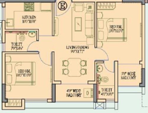 2 BHK 925 Sq. Ft. Apartment