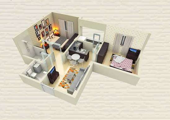 2 BHK 666 Sq. Ft. Apartment in Realtech Curiocity Classic