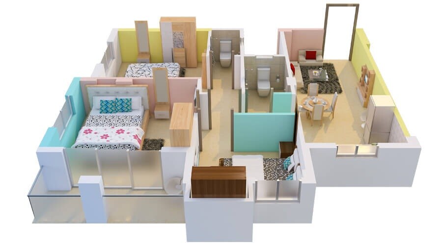 3 BHK 1308 Sq. Ft. Apartment