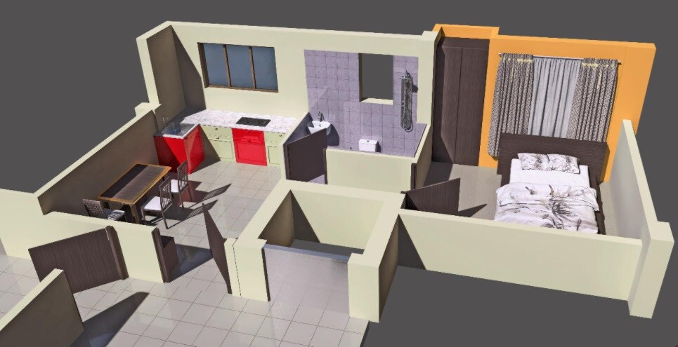 Floor plan of 1 BHK 462 Sq. Ft. Apartment in RRD Mitron, Kolkata