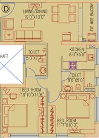 2 BHK 1011 Sq. Ft. Apartment