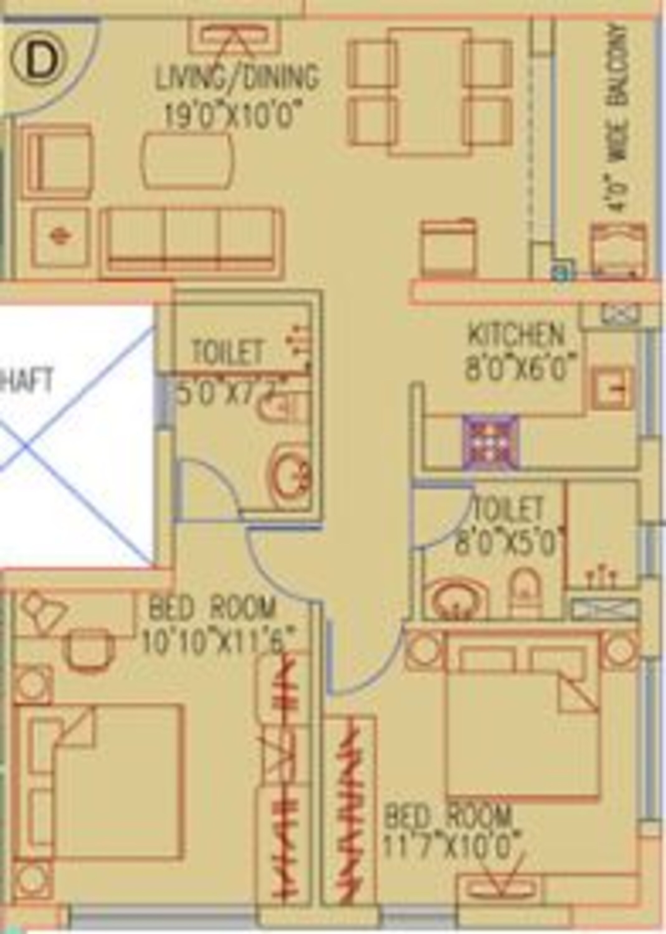 ruchi active acres apartment 2bhk 1011sqft