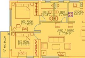  2 BHK Apartment at Ruchi Active Acres, Tangra – for Sale