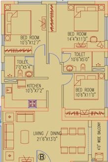 3 BHK 1446 Sq. Ft. Apartment