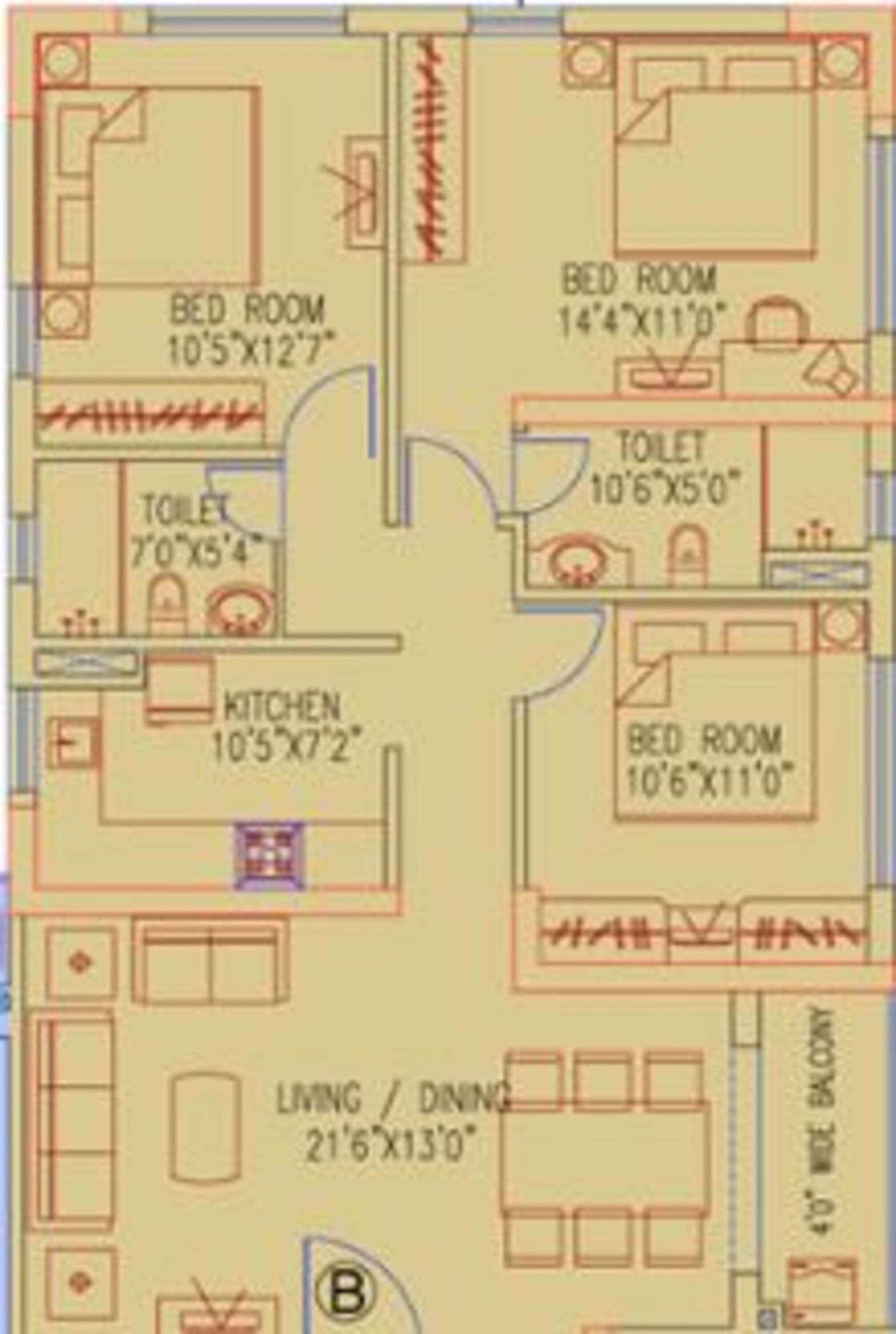 ruchi active acres apartment 3bhk 1446sqft