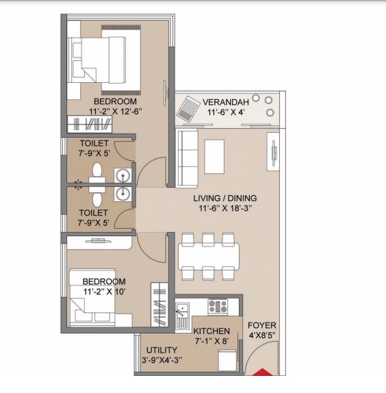 salarpuria silveroak estate apartment 2 bhk 1080sqft 20225411135444