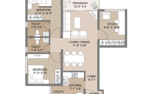 salarpuria silveroak estate apartment 2 bhk 1280sqft 20225411135456