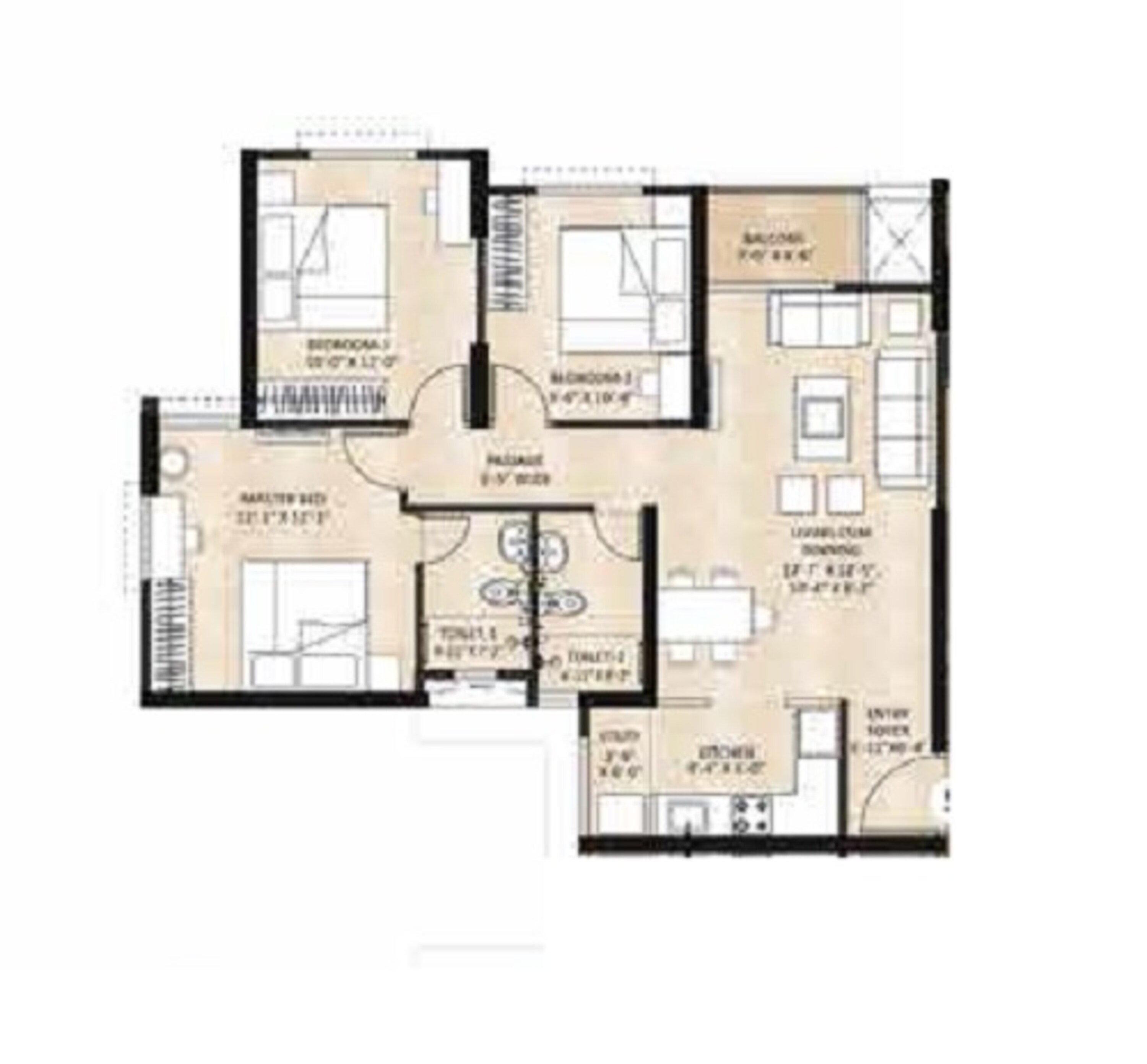 shapoorji pallonji joyville kolkata apartment 3 bhk 848sqft 20211510171544