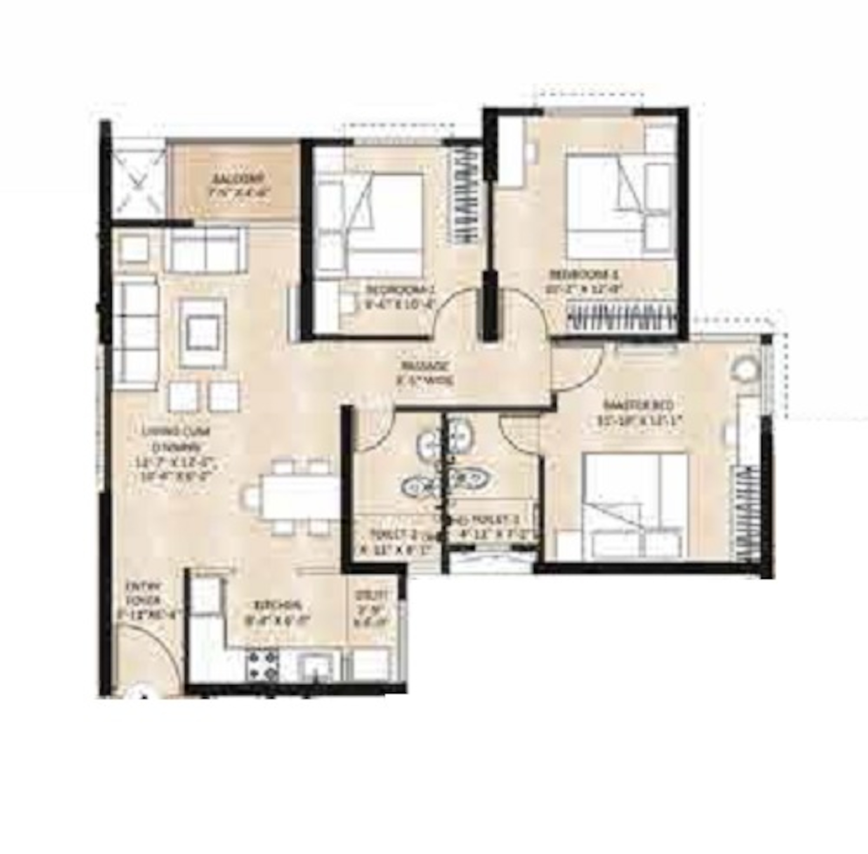 shapoorji pallonji joyville kolkata apartment 3 bhk 911sqft 20211510171549