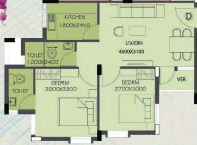 shrachi dakhinatya apartment 2bhk 725sqft