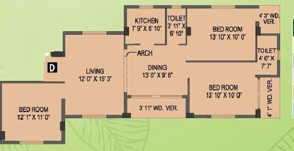3 BHK 1504 Sq. Ft. Apartment