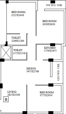 shrestha garden phase iii apartment 3bhk 1224sqft 1