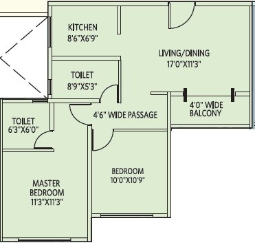 2 BHK 1120 Sq. Ft. Apartment
