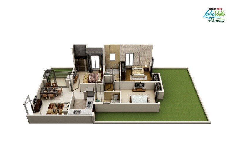 3 BHK 1215 Sq. Ft. Apartment