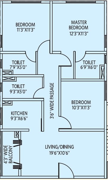  3 BHK Apartment at Siddha Eden Lakeville, Bonhooghly On Bt Road – for Rent