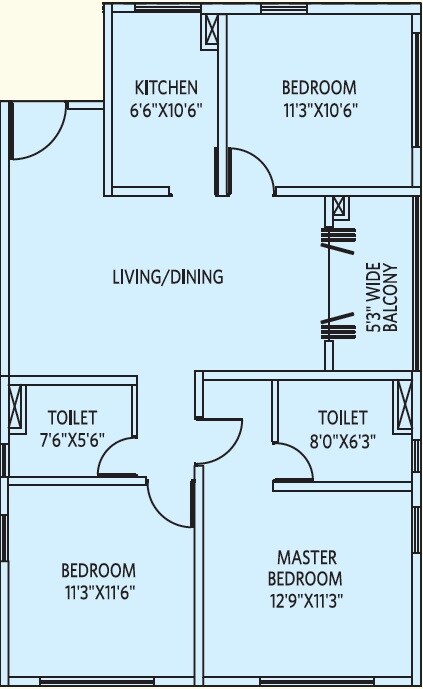 3 BHK 1490 Sq. Ft. Apartment