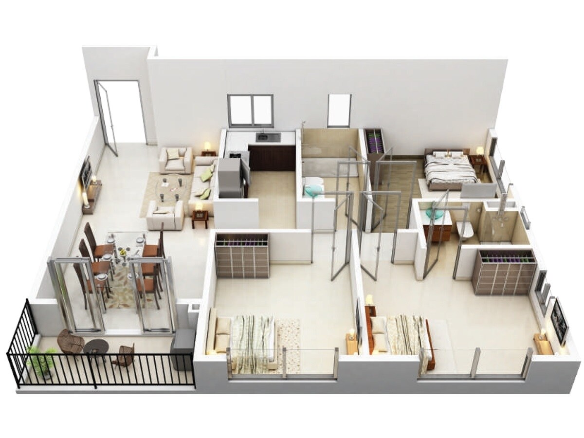 3 BHK 1230 Sq. Ft. Apartment