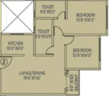  2 BHK Apartment at Siddha Galaxia, Rekjuani – for Rent
