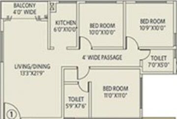  3 BHK Apartment at Siddha Galaxia 2, Rajarhat New Town – for Sale