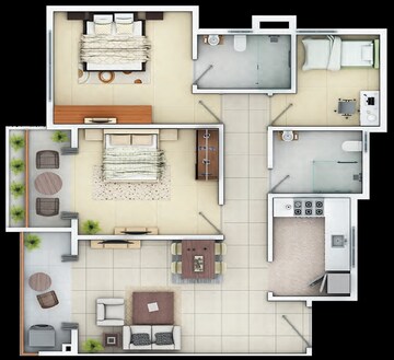  2 BHK Apartment at Siddha Happyville, Reekjoyoni Rajarhat – for Rent