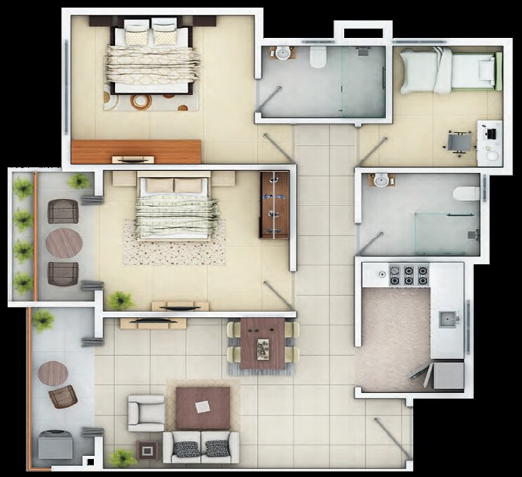 Other, siddha-happyville 2 Bedroom 1125 Sq.Ft. Apartment In Reekjoyoni Rajarhat Kolkata 8730702