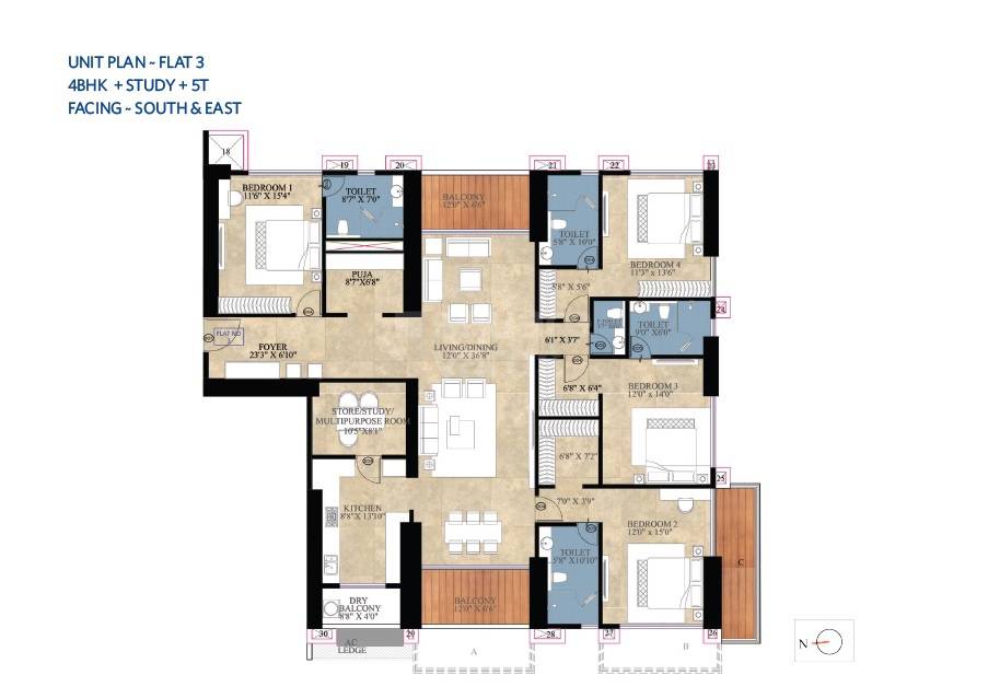 4 BHK 2793 Sq. Ft. Apartment