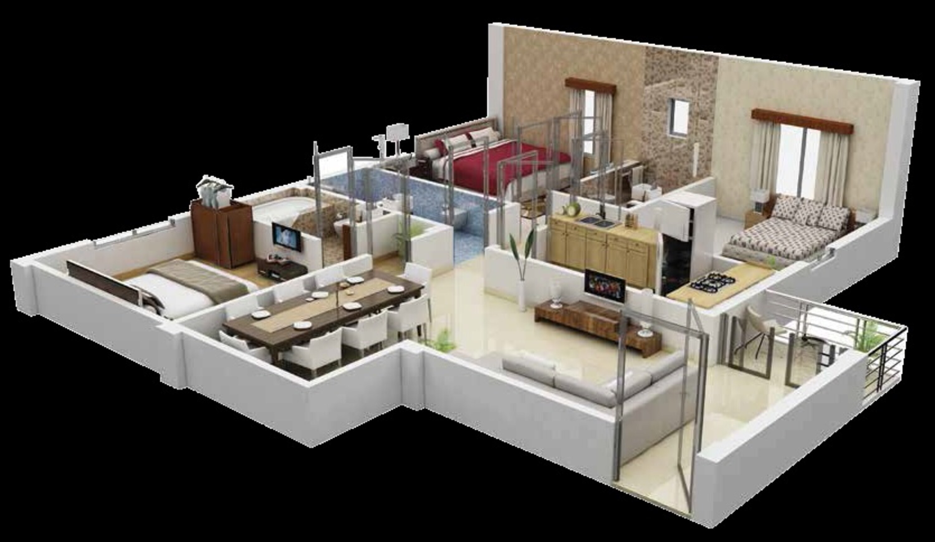 siddha town madhyamgram apartment 3 bhk 1485sqft 20213325123357
