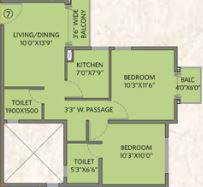 siddha water front apartment 2bhk 800sqft