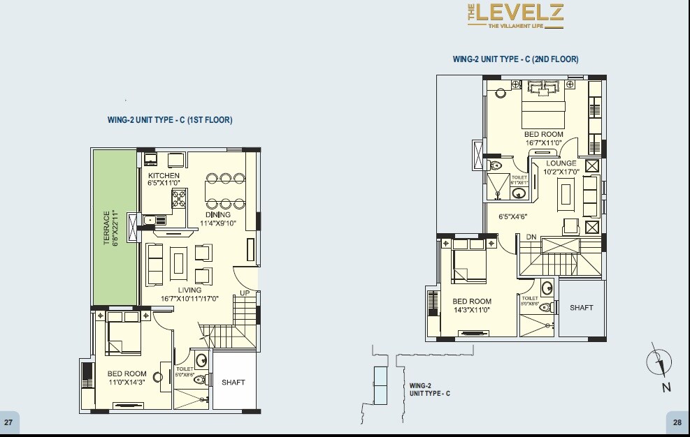 Floor plan of 3 BHK 1308 Sq. Ft. Villament in Soham The Levelz, Kolkata