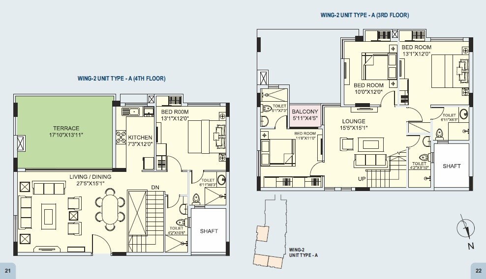 Floor plan of 4 BHK 2582 Sq. Ft. Villament in Soham The Levelz, Kolkata