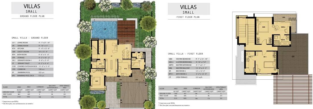 Floor plan of 3 BHK 1652 Sq. Ft. Villa in South City Retreat, Kolkata