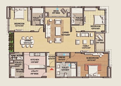 3 BHK 3225 Sq. Ft. Apartment