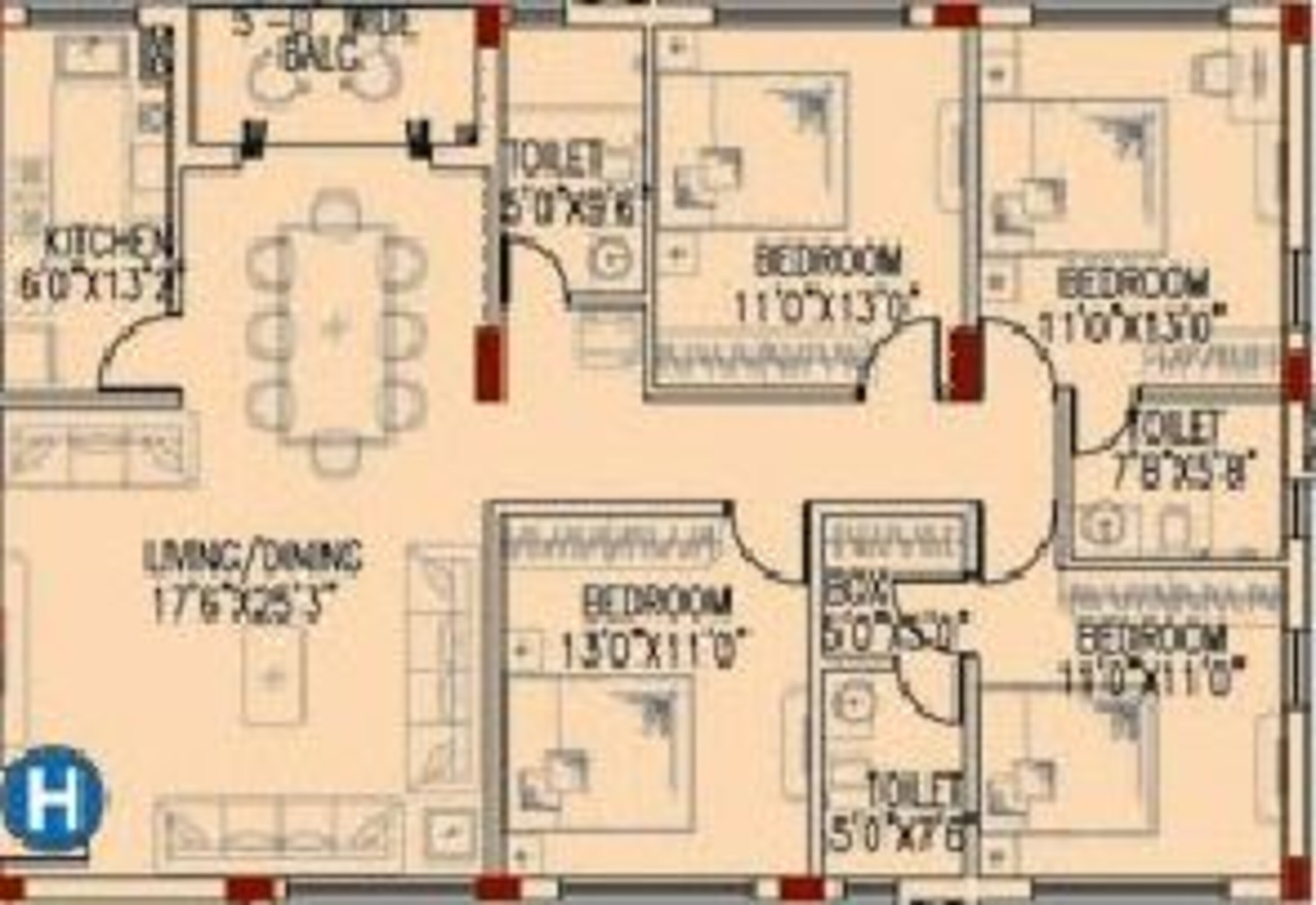 space club town gateway apartment 4bhk 2086sqft