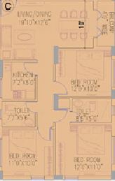 Space Club Town Heights 3 BHK Layout