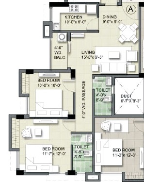 Sri Gopal Apartment 3 BHK Layout