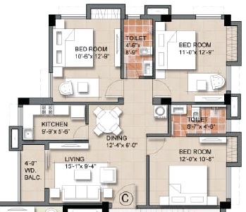 Sri Gopal Apartment 3 BHK Layout