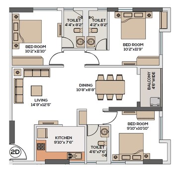 3 BHK Apartment at Srijan Laguna, Topsia – for Sale