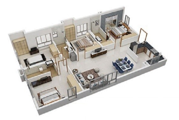 4 BHK 2208 Sq. Ft. Apartment