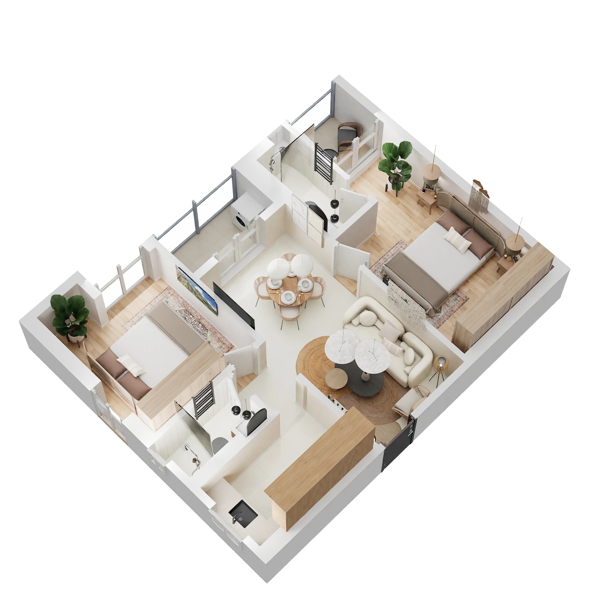 2 BHK 897 Sq. Ft. Apartment