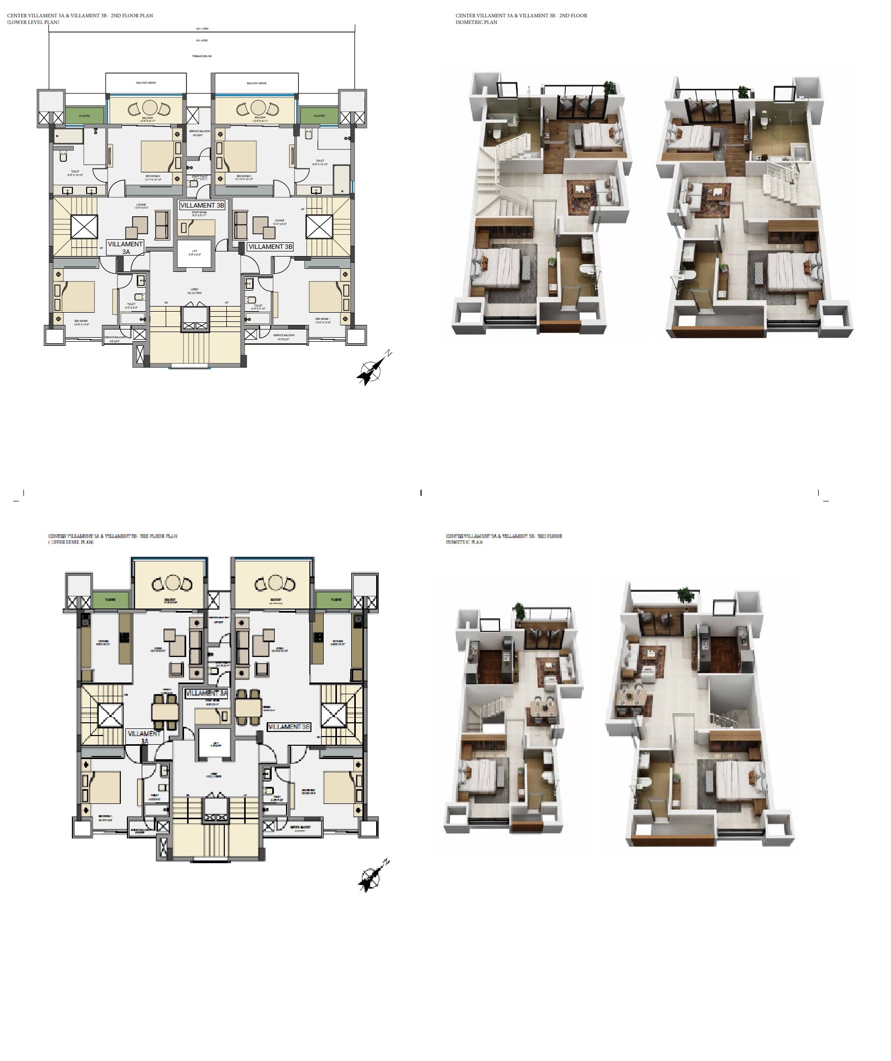 Floor plan of 3 BHK 2103 Sq. Ft. Villament in Srijan The Royal Ganges, Kolkata