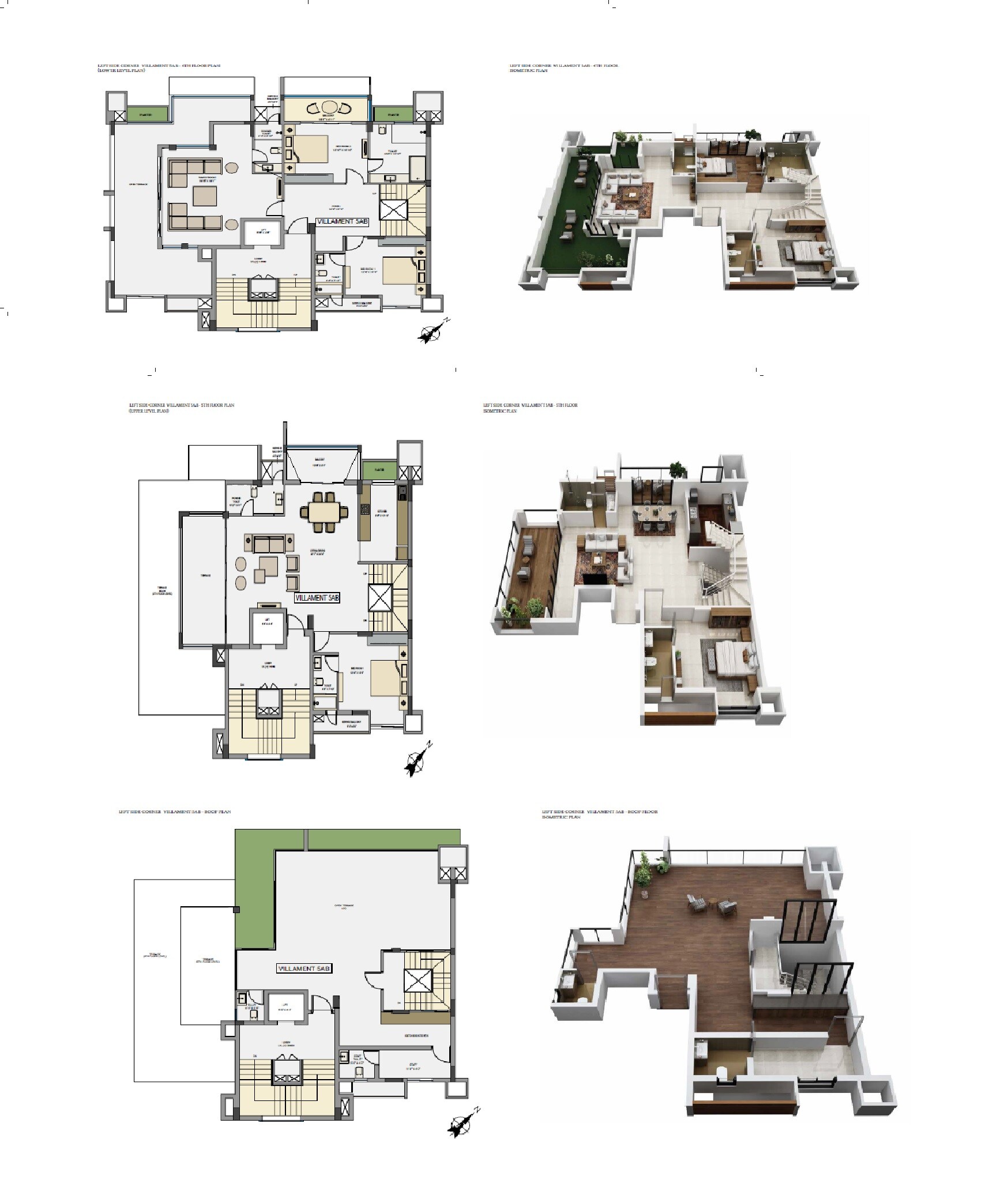 Floor plan of 3 BHK 4047 Sq. Ft. Villament in Srijan The Royal Ganges, Kolkata